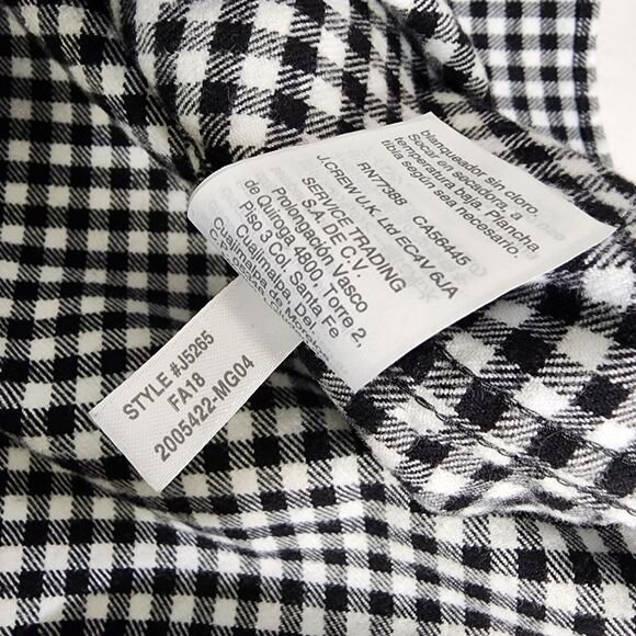 J Crew Mercantile Shirt Jacket Size Medium Black Plaid Gingham Flannel Pullover - Picture 10 of 10
